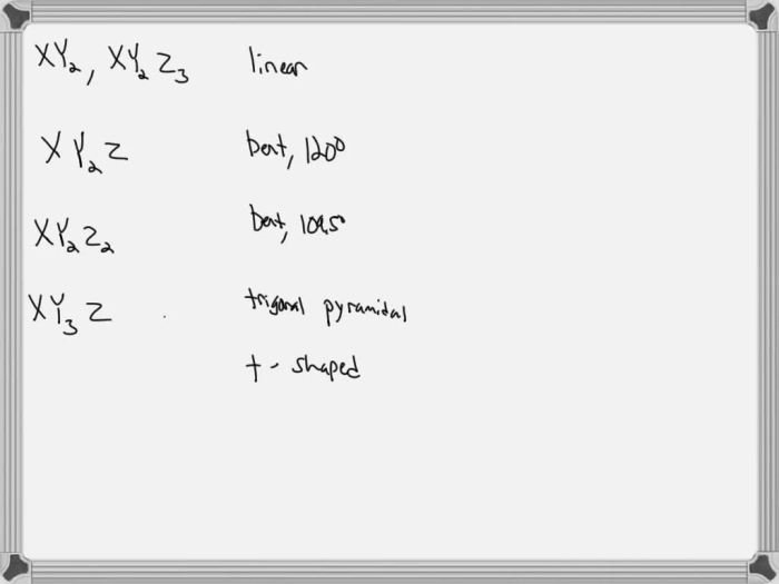 Classify these structures by the hybridization of the central atom